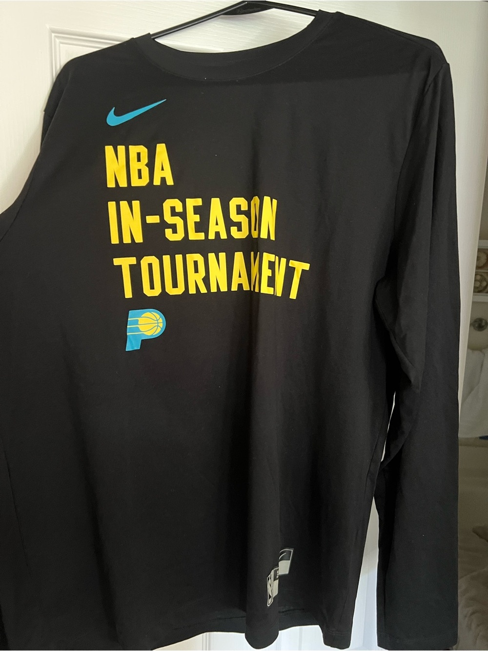 Nike Black Long Sleeve Tee. Indiana Pacers 23-24 In-Season Tournament Edition.